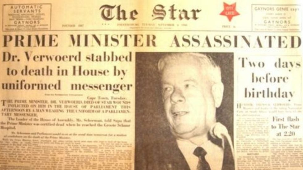 Δημοσίευμα της εφ. The Star για την δολοφονία του Χέντρικ Φέρβερντ
